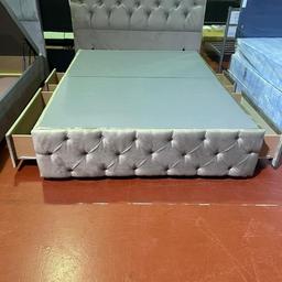 Hand made designer inspired Divan base with 4 drawers and floor standing headboard with footboard detailing. 

4 foot - £600.00
Double £600.00
King size £700.00
Super king £900.00 

 B&W BEDS 

Unit 1-2 Parkgate Court 
The gateway industrial estate
Parkgate 
Rotherham
S62 6JL 
01709 208200
Website - bwbeds.co.uk 
Facebook - B&W BEDS parkgate Rotherham 

Free delivery to anywhere in South Yorkshire Chesterfield and Worksop on orders over £100

Same day delivery available on stock items when ordered before 1pm (excludes sundays)

Shop opening hours - Monday - Friday 10-6PM  Saturday 10-5PM Sunday 11-3pm