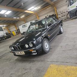 if you have clicked on hear you already no wat your looking at BMW e30 320 convertible in shwarz Black runs like a dream drives great and will come with 12 months MOT had been stood for years but its un touched and will turn heads everywere it goes with a good polish cream leather interior more pictures can be seen wen asked and video etc bottom of drivers wing requires doing but there 50 pound for panel and its good usable e 30 for the summer roof is in good condition also no tears the right sort of money as these are only going one way  07850489981
