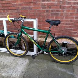Challenge Mountain Bike

I am selling my Challenge Mountain Bike in good condition. Wheels are 26" wheels. Breaks are in good condition (new rear cable has been fitted). Gears are 3*7 (new rear gear cable has been fitted). Collection from Balsall Heath.
