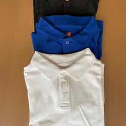 Verkaufe Poloshirts Gr.146/152 Farbe weiß/blau/schwarz je € 10 Abholung keine Garantie oder Gewährleistung oder Rücknahme Privatverkauf