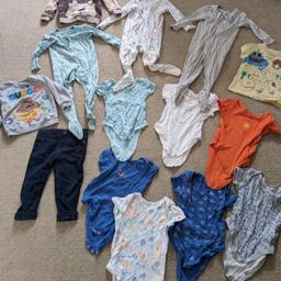 7 X Primark vests
1 X Vertbaude corduroy trousers
3 X Primark baby grows
1 X Hey Duggee sweater
1 X Hey Duggee t shirt
1 x like new Nutmeg lion hoody which was worn once but was too small as we didn't realise we had it until he was too big so it's like new! cost £10 alone.