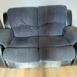 2 seater fully working recliner sofa
lots of wear and tear as seen in pictures
collection only 
free, needs gone ASAP