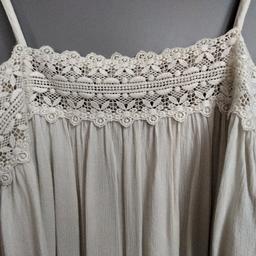 f&f off shoulder top lace lovely size 8 cream in colour.all must go hence price