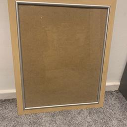 Large hanging picture frame in wood and silver