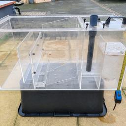 LARGE ACRYLIC SUMP FILTER NOT GLASS PERFECT WORKING ORDER COMES WITH ACCESSORIES AND SOME MEDIA
CAN BE USED FOR MARINE AND FRESH WATER
THESE ARE EXPENSIVE TO HAVE MADE
BARGAIN ONLY £85 ono
COLLECTION ONLY FROM MORECAMBE LA31AY
SIZES IN THE PICTURES