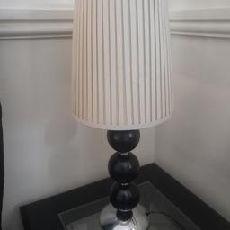 Beautiful lamp Black and Chrome with lovely natural colour shade.
May deliver local for  a small amount