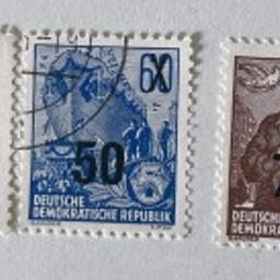 Zum Verkauf stehen 5 DDR Briefmarken Fünfjahresplan mit Überdruck Gestempelt.  Der Verkauf erfolgt unter Ausschluss jeglicher Gewährleistung Privatverkauf keine Rücknahme, keine Garantie und kein Umtausch. Für den Versand sind 2,10 € extra zu bezahlen.
