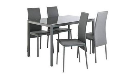 Buy & Sell West Midlands Coventry - Photos for Lido Glass Dining Table & 4 Grey Chairs