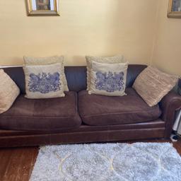 If you can collect by Monday just make an offer of good will. I also have a black glass tv unit if required and a washing machine.

This is one of the leading sofa makers in the UK, and this 4 seater brown leather sofa is a testament to their quality. While it does show signs of wear (as visible in the accompanying pictures), this sofa is an absolute steal at only £100 I will negotiate for a quick collection.
Key Details:
Brand: Tetrad
Size: 8 feet in length (very large)
Seats: 4
Material: Genuine brown leather
Original Cost: Over £2000 when new
This sofa is a true bargain for anyone looking for a high-end, spacious seating solution. Its generous size makes it perfect for large living rooms or entertainment areas.
Please note that due to its substantial size, you will need at least two people and a large van for pickup.
This is a solid sofa with feather filled cushions.
Scratch’s on the side of both arms and scuffs along bottom panel. Make an offer.