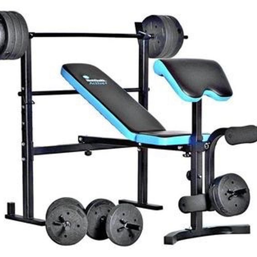 Pro fitness Bench with 50kg weights all new in box but all new and we can deliver local
The ultimate workout package, this Pro Fitness Folding Workout Bench can help you reach your fitness goals. Perfect for weights exercises you can help build and tone a range of muscles including your chest, back, arms and shoulders
50kg weights include long bar and dumbbells set Size H120, W95, D165cm.