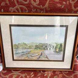 Signed hazel symes 14in 17in glass framed glass excellent condition