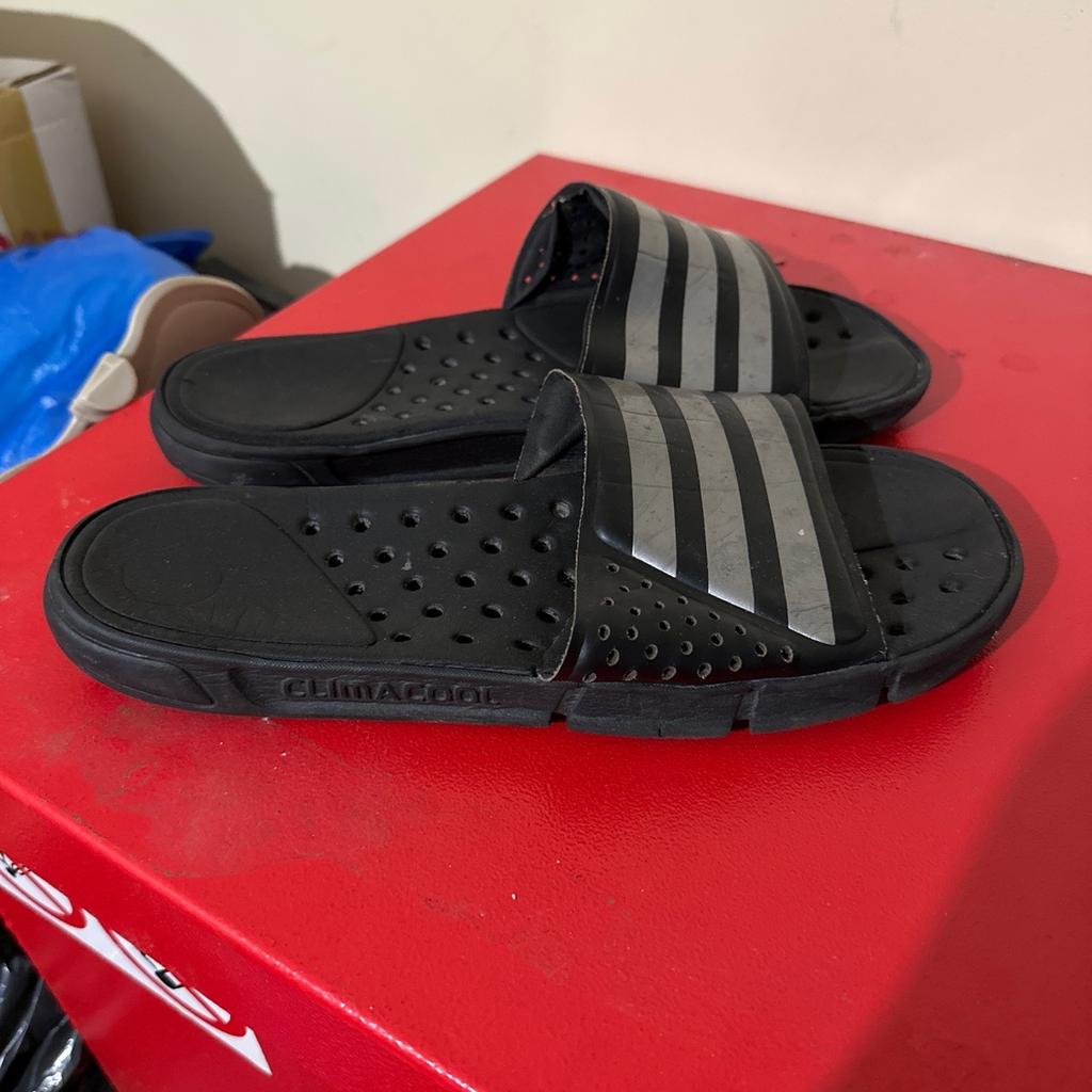 Size 8, Adidas flip-flops used condition