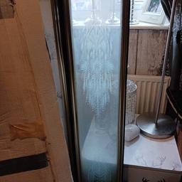 folding bath screen bought thinking it was a shower screen brand new just took out to show its glass with brass colour edging Box abit torn but lovely bath screen for over bath with fancy pattern on doors and all fixings