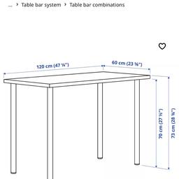 White Ikea table (120cm x 60cm)

Perfect condition-as new. No longer required

Pre-drilled holes for legs, for easy assembly. Please note item has been dismantled.

Grab a bargain!