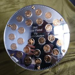 24 gold plated a to z 2018 10pence in mirror
