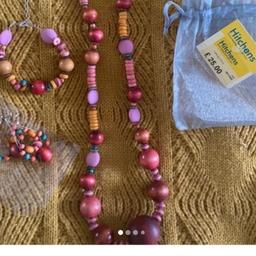 Necklace 
Bracelet 
Earrings matching gift set.