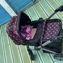 Molly Dolly 2 in 1 Deluxe Dolls Pram - Pushchair Stroller For Girls