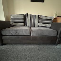 SCS Rome 2 Seater (can seat 3) sofa and matching Rome Love Chair.
Grey in colour - Suede type material on base and arms.
Comes with scatter cushions and 3 smaller cushions for chair.
Excellent condition 
Collection only