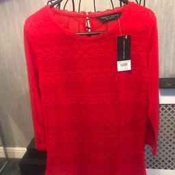 Red lace Dorothy Perkins top size 10
New tag on 
Can post