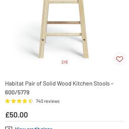 Pair of Argos wooden breakfast bar stools
Only purchased in January
Hardly used
Good as new