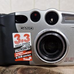 Casio QV-3000 EX/Ir Camera.
LCD digital camera with colour display. 3.3 mega pixels. All accessories and two memory cards, one unopened. Can deliver.