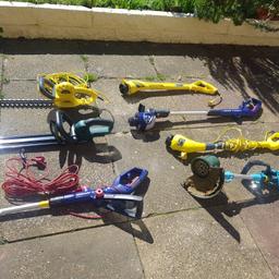 Joblot of trimmers, hedge cutters, strimmers listed for spares or repair as missing parts/cables and/or broken parts £10 the lot sold as seen, no returns
check out my other listings as i have 2 lawnmowers for a tenner, also spares or repair
