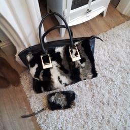large river island fur handbag with matching purse collection Brierley hill