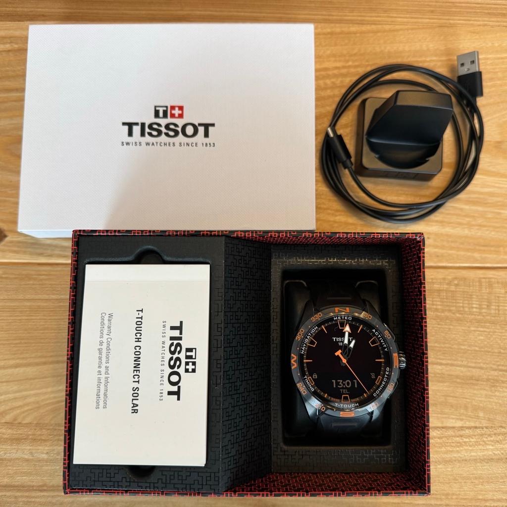 Verkauft wird gut erhaltene Herrenuhr Smartwatch T-Touch Connect Solar von Tissot.

Die Uhr wurde wenig getragen und hat wenige Gebrauchsspuren.

Der Preis ist fest.
Keine Garantie und Rücknahme.