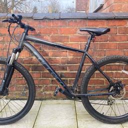 Black Carrera Vengeance mountain bike, lightly used. Can negotiate price.

Brand - Carerra
Wheel Size - 27.5 in
Suspension - Front
Material - Aluminium
Colour - Black
Frame Size - Large