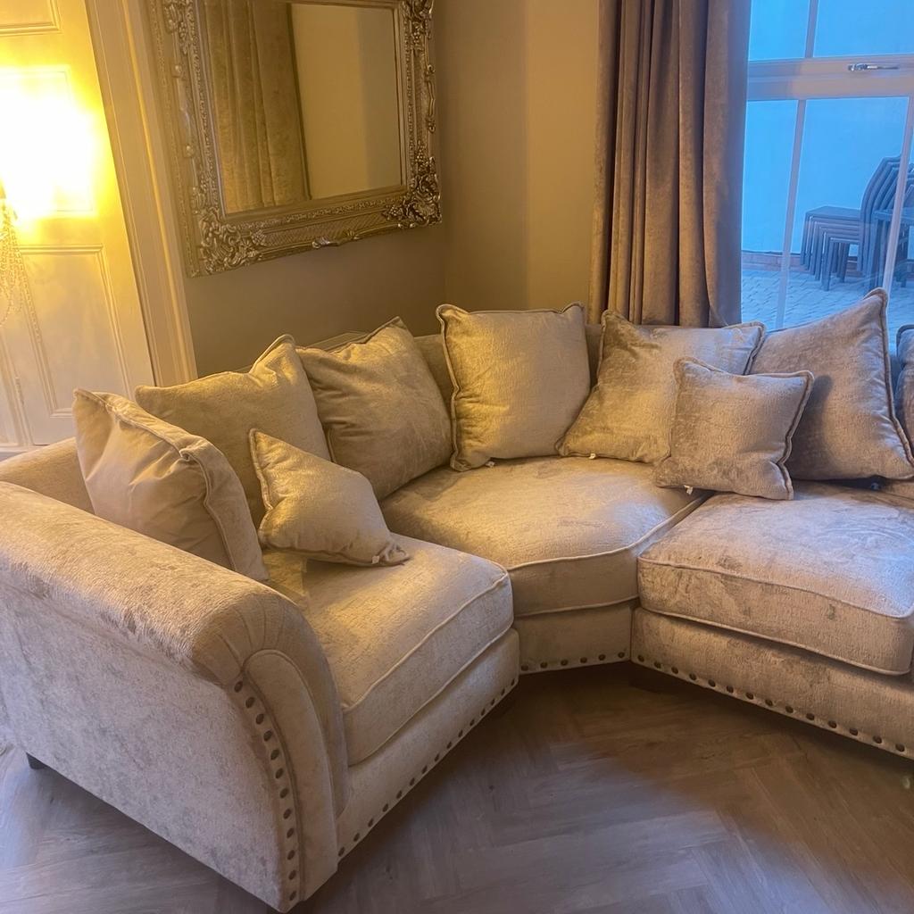 Corner velvet sofa with all chinos plus large 2 seater sofa, and armchair with high back from cousins hardly used and covered when used no pets, no smoke no food smells selling due to relocating and them not fitting in new house just over a year old in a lovely mink neutrali colour
Offer welcome
You need big van