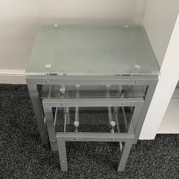 Set of 3 glass coffee tables