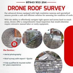 roof inspections are delivered using our state-of-the art UAVs (Unmanned Aerial Vehicles – otherwise known as drones), which offer our clients a cost-effective, high-quality solution that eliminates the risk of working at height associated with traditional means of survey access.  

Drones offer significant cost savings when compared with traditional methods of access when undertaking condition surveys on all types of commercial, industrial, residential and historic buildings. This is largely due to the reduced time needed on site, (typically the site element of a survey can be completed in a matter of hours rather than days) and the lack of requirement for hire of powered access or scaffolding (which can add significant cost). 

Some areas of roofs may be completely inaccessible by traditional access methods. Fragile roofs and ageing asbestos containing materials present a serious health and safety risk. By utilising a drone survey, detailed 

Give me a call to discuss