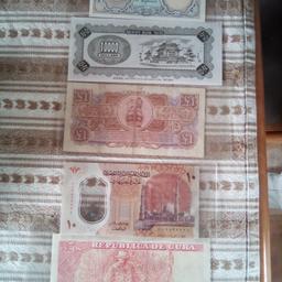 5 assorted foreign notes. in good condition