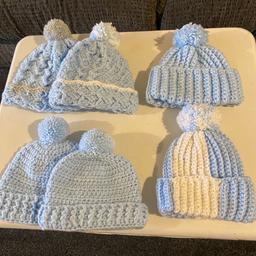Baby boy crocheted 🧶 ( new ) pom pom hats
Newborn/ 3 months, all blue and I have a blue/ white one left. 
(£5.00 each) message me, Collection Only.
I will be making some more , Pom Pom hats with 2 
Pom Pom on the hats , if anyone is interested?
🧶🧶🧶🧶🧶🧶🧶🧶🧶🧶🧶🧶🧶🧶🧶🧶