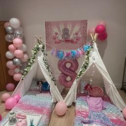 We create bespoke children’s teepee sleepovers in the comfort of your own home . Various budgets and add ons to suit . Make your child’s event one to remember . We also do personalised items and balloon garlands

You can see us in Instagram below or send a message .
Love and care goes into each and every set up 

www.instagram.com/onceuponateepee.ldn
