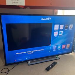 Toshiba 49 inch led smart tv with base stand
Good condition
Great working order
Fully Wi-Fi
£180 can deliver and set up in Bradford Leeds Keighley Halifax