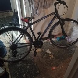 Men's bike 21 speed shamino shift, front suspension. Good bike. Needs a seat and cable for front gear selector. Cheap for a quick sale