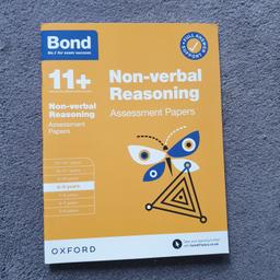 brand new unused Bond Non verbal reasoning book, for 11+ test, 8-9 years old.

*have the non verbal 10min tests book too, for different ages, used condition. see other listing please.
*CAN POST TOGETHER.

*PET FREE SMOKE FREE HOME
*Thanks for viewing