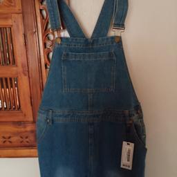 boohoo denim dungarees new with tags