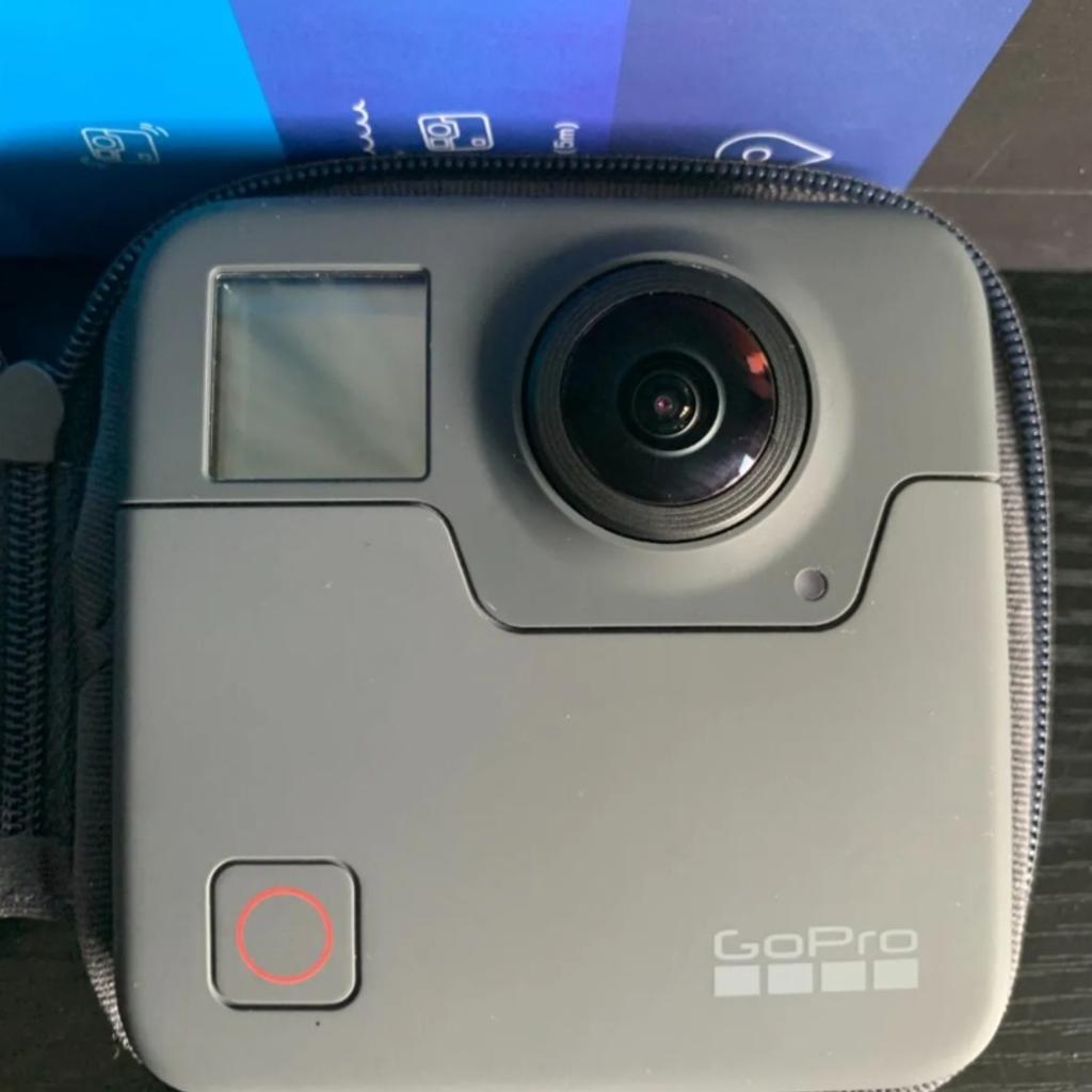 GoPro Fusion 360° Camera &
Accessories +Box + Hard Case +
Tripod + 2x64GB SD