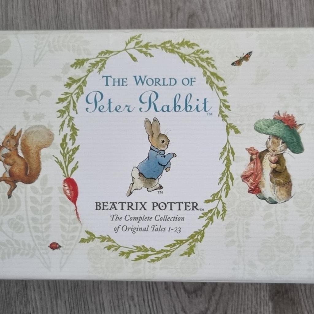 The World of Peter Rabbit

The Complete Collection of Original Tales 1-23

Only one book has been read. The rest have never been opened

All in excellent good as new condition

The box has some damage on one side, as shown in the photo, but is otherwise in perfect condition

From a Pet & Smoke Free Home

Cash on Collection Only
