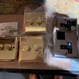 X3 double (non LED) dimmer switches & 1 chrome plug socket.
Check photos for wattage and voltage etc
2 dimmers are new, 1 is briefly used.
Price is for the lot
Cash on collection only from Chelmsley Wood B37