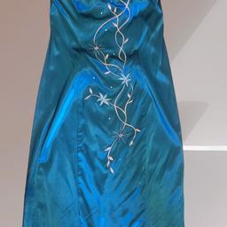 Insane y2k Turquoise Satin Look embroiderd strapless dress
West One UK 14

going out party occasion event