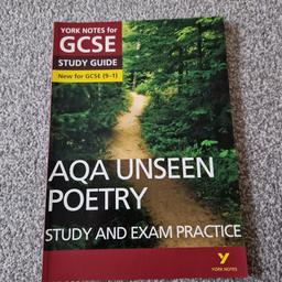 GCSE AQA Unseen Poetry 
study and exam practise workbook 

Brand new