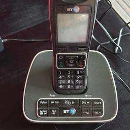 Black BT Telephone with built in answering machine call and retrieve missed messages and calls excellent working condition in black hands free speaker  system loud and clear easy to use never miss a call again buyer collects