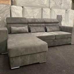 Brand new plush velvet Luca Sofa Bed 

✅ Corner sofa bed with storage ( Right & Left Hand )

Color: Grey

Width: 254 cm × Depth: 173 cm × Height: 83-97 cm
Sleeping area:
Width: 134 cm × Length: 205 cm

Cash on delivery ( free home delivery all UK)

WhatsApp: +44775228660