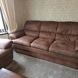 3 and 2 seater suede sofa in excellent condition.chocolate brown.

Need to go asap quick sale