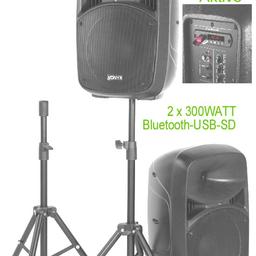 Bluetooth--USB--SD—Mp3Player Versand +12,00€ nur über DHL Versichert möglich oder Abholung in 68649 Groß-Rohrheim !

600WATT Lautsprecher-Set mit Ständer
10“Bass= 25cm Durchmesser / Hochton
LEDs-um den Bass-Abschaltbar, Paypal Zahlung möglich, kosten +3,3% übernimmt der Käufer !!!

Eingebauter USB-Player mit Digitalanzeige
Drahtloser Bluetooth-Technologie für Audio Streaming
Echoeffekt für Mikro
2 Mikrofoneingänge (6,3-mm-Klinke)

Inklusive Fernbedienung
Inklusive kabelgebundenes Mikrofon
Inklusive kleine Lautsprecherständer und 5m Kabel
Größe je Box : Breite 260 x Breite 310x Höhe 495mm