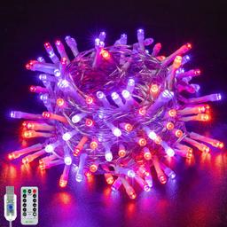 BNIB USB Plug Waterproof Indoor & Outdoor Fairy String Lights 10M 100 LEDs with Memory Timer with Remote Control for Christmas, Halloween, Garden Party, Window Deco etc (Colour: Orange+Purple). LED Low Voltage Decorative Lights
8 Colour Modes
Memory Timer
Built-in Timer
Waterproof
No over Heating
Low Energy Consumption
Longer Lifespan
Environmentally Friendly
USB Port Compatible with Power Bank, PC, Laptop & any other USB Port
Light Colour: Purple & Orange
Usage: Outdoor & Indoor
Light Source Type: LED
Power & Plug Description: Corded Electric
Theme: Space, Horror, Christmas, Parties
Occasion: Christmas, Halloween, Birthdays
Material: Copper & Plastic
Product Dimensions: ‎1.2 x 0.7 x 0.1 cm; 25 Grams
Number of Lights: ‎100 LEDs
Power and Plug Description: ‎Corded Electric
Power Lead Copper Length: 3M (9.8ft)
Batteries Included: ‎No
Batteries Required: ‎No
Type of Bulb: ‎LED
Wattage: 5 Watts