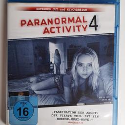 Biete hier die Blu Ray "Paranormal Activity 4" an.

Extended Cut & Kinoversion.
Der Film wurde 2 mal angeschaut.
FSK 16
Filmdauer 97 Minuten

Paypal / Banküberweisung ist vorhanden. 
Bei Interesse bitte melden. 
Keine Garantie und Rücknahme. 
Bitte beachten Sie auch meine anderen Anzeigen.